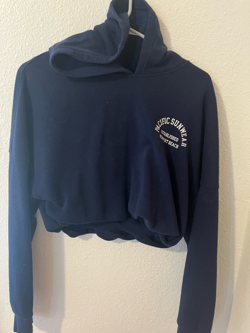 Pacific Sunwear Navy Cropped Pullover Hoodie